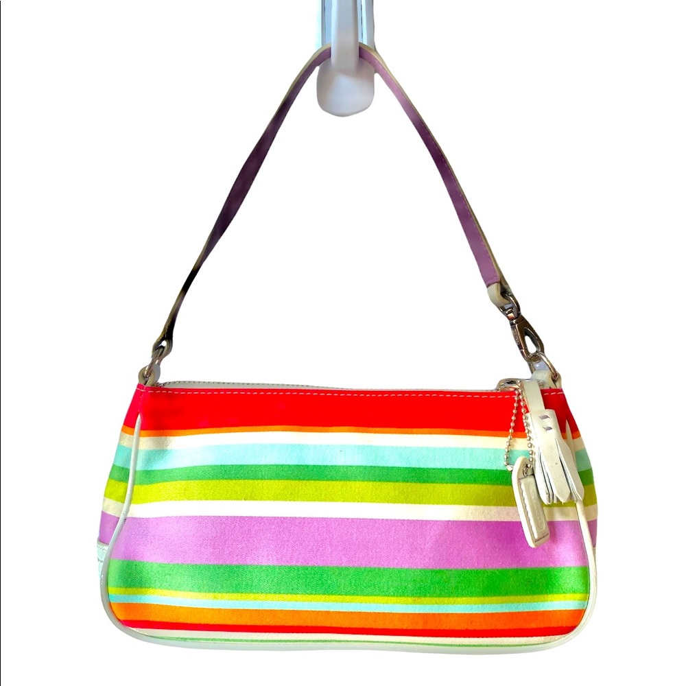 Y2k retro Coach multi color shoulder bag baguette